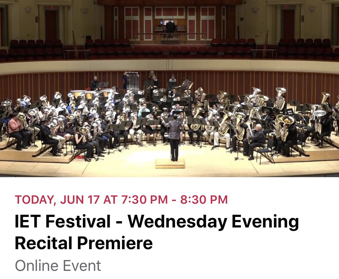 Join us for our Wednesday Evening Recital tonight at 7:30PM EST! Artists to include: Adam Frey
Øystein Baadsvik
Kyohei Ando
Gail Robertson
Bastien Baumet
James Gourlay
Chris Olka
Brian L Bowman
University of Kentucky Conner Ensemble

Recital Link: youtube.com/watch?v=pwBTM1…