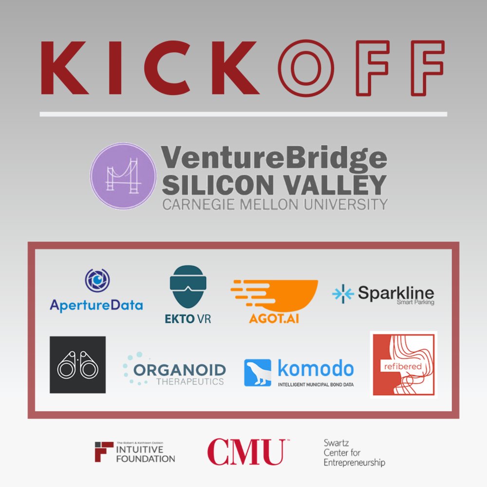 IntuitiveFn's tweet image. We&apos;re excited to kick off Carnegie Mellon University&apos;s 2020 Cohort of VentureBridge Summer Accelerator today! The 8 handpicked teams will be participating in a 10-week program designed to create networks with mentors &amp;amp; investors to develop their startups!

ow.ly/XQkG50A8vno