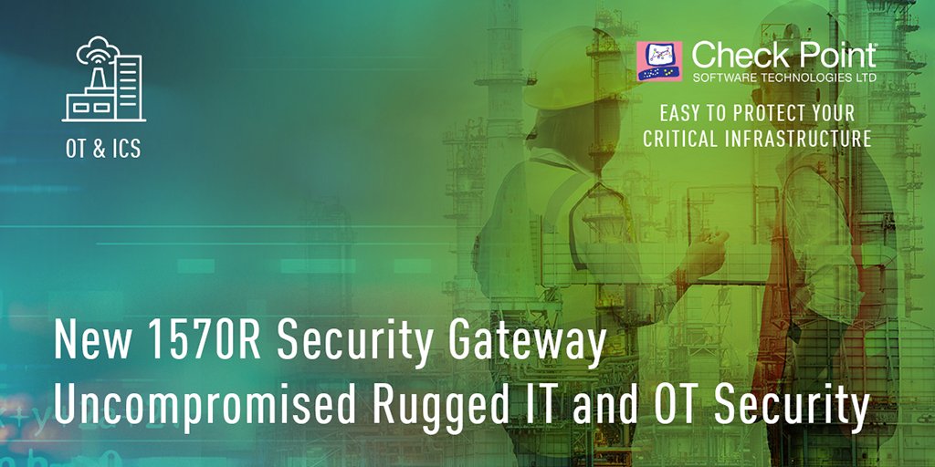 karinz's tweet image. Check Point Software´s new rugged 1590R #securitygateway secures industrial control systems #ICS and critical infrastructures against the most advanced cyberthreats: bit.ly/2YNfkoh
