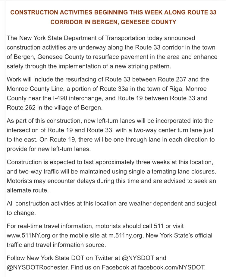 BergenFireDept's tweet photo. Please use caution as the DOT resurfaces RT 33. Once complete, be mindful of the new traffic patterns. https://t.co/oYHo3xI4T9