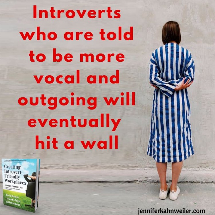 BetteKrakau's tweet image. Recommend book by @JennKahnweiler Creating #IntrovertFriendlyWorkplaces: How to Unleash Everyone&apos;s Talent and Performance: amzn.to/3fywsVA