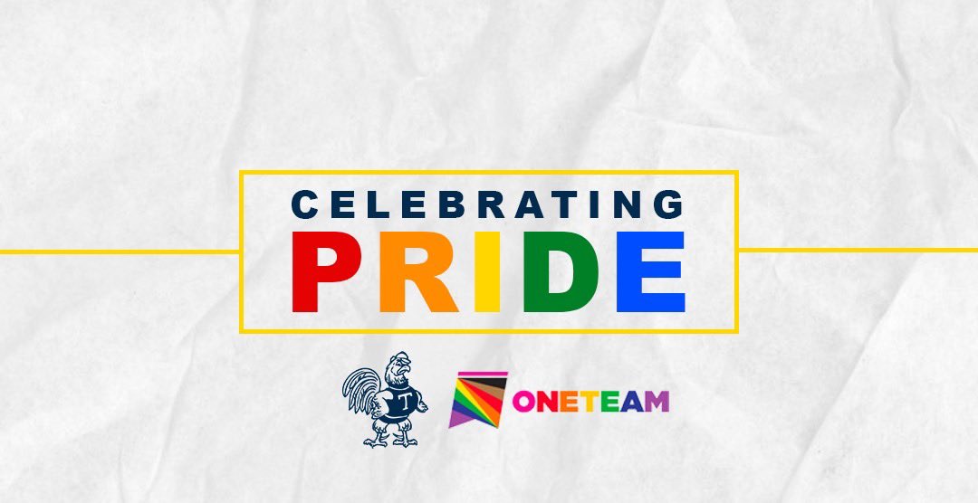 BantamSports's tweet photo. Trinity Athletics celebrates Pride month in support of the LGBTQ community.  We stand with those who defend human rights for all.  We are #OneTeam
#BantamsforBantams #pridemonth https://t.co/lfTYE2suKo