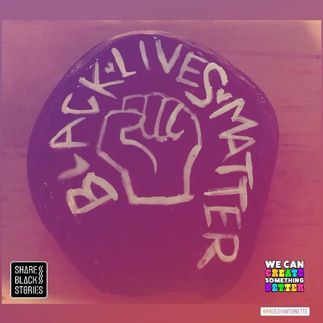 #blacklivesmatter #madebyantoinette #brentwoodrocks #rockpainting