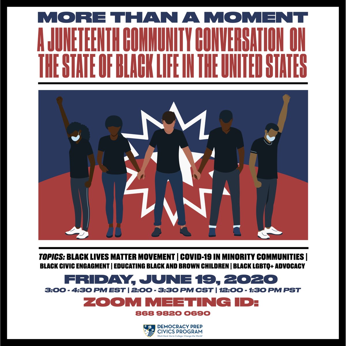 Juneteenth is a holiday that commemorates the end of slavery in the U.S. and is a reminder that there is much work to be done. Join us this Friday for a community conversation in recognition of Juneteenth and how we can enact lasting change✊🏽✊🏾✊🏿
#DPgoesthedistance #Juneteenth