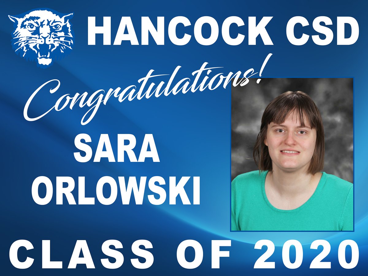 HCSDWildcats's tweet photo. THE CATS OF 2020!
The Hancock Central School District invites you to join in the celebration as we recognize our Class of 2020. Tonight's featured seniors are Michaela Mirch, Roger Newman III, Lily Ogozalek &amp; Sara Orlowski!
#WildcatPledge #WildcatPride #ClassOf2020 #CatsOf2020 https://t.co/Ghu7yueQIu