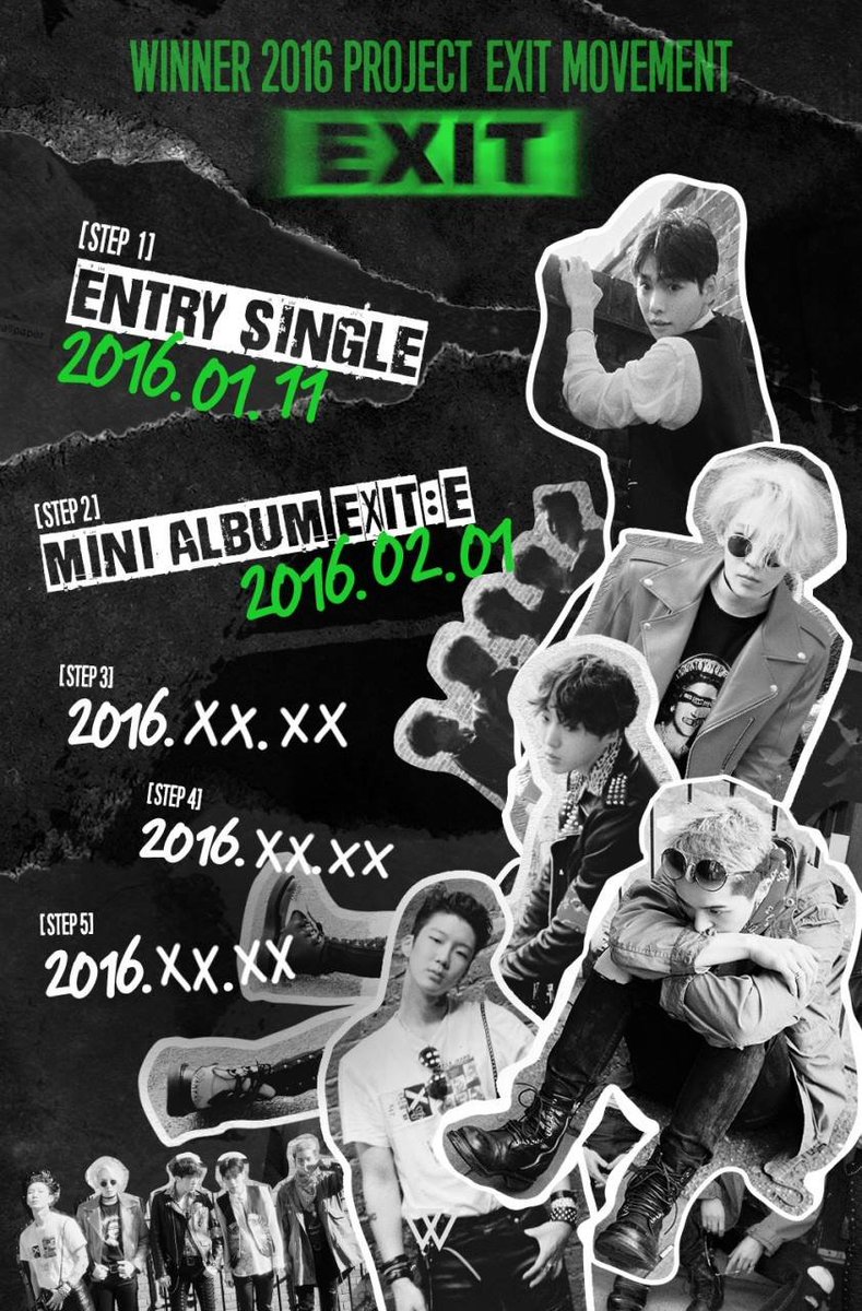 Empecemos con EXIT MOV. Un proyecto que seguía el estilo de lanzamientos que tuvo BIGBANG con MADE. Cuatro mini álbumes que serían lanzados a lo largo de 2016, dando un total de 20 canciones al finalizar. Un trato justo después del año y medio de inactividad posterior a su debut.