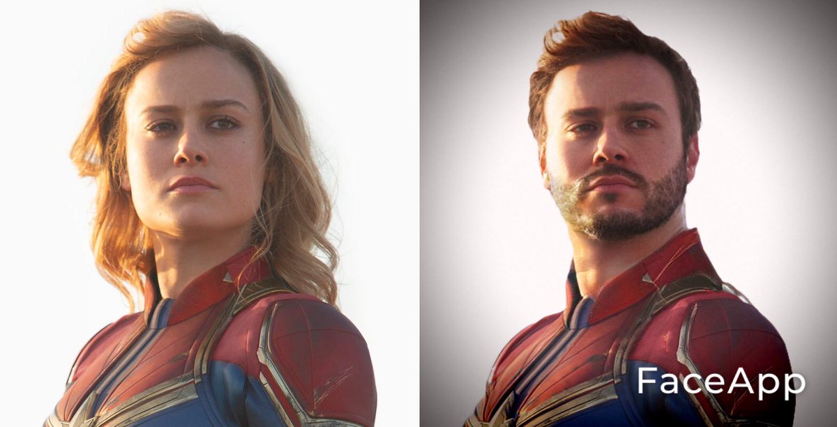 FaceAppFuckery's tweet photo. Presenting Captain Carl Manvers

#CaptainMarvel #BrieLarson https://t.co/JSaujQeM16