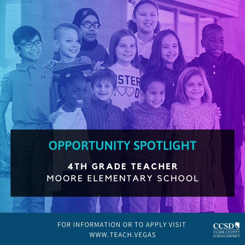 Teach_Vegas's tweet photo. Moore Elementary is looking for a 4th grade teacher to join their Miners family! Visit https://t.co/MgF8so92CS to learn more or click here to apply: https://t.co/gP8eFyxb5O. 

Start a Career with CCSD Today! 🍎📚

@WilliamKMooreES #CCSD #1ForKids #Teachers #Jobs #TheFutureIsCCSD https://t.co/QP6Uq7iLb5