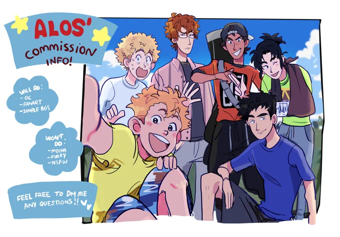 HELLOOOooo now that i'm on holidays, i'll be opening some commission slots again! ? payment will go through paypal, thank you for taking a look at it!!!!!! 
