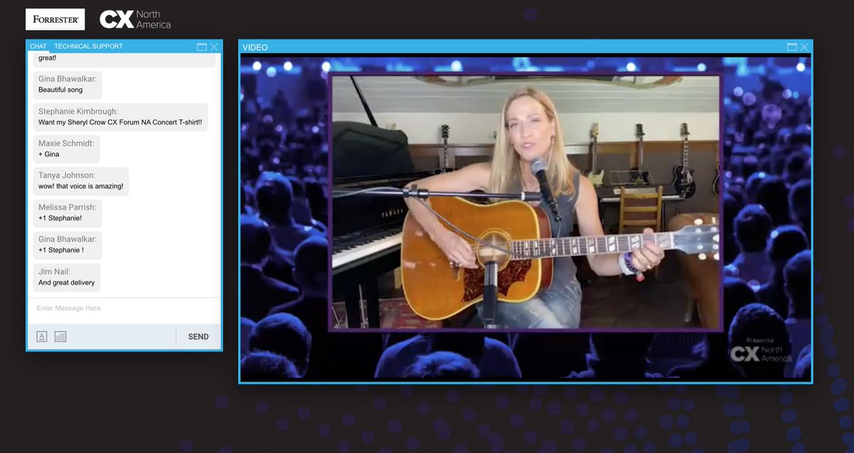 .<a href="/SherylCrow/">SherylCrowLovers</a> before playing "Are You Strong Enough to be My Man?" at #ForrCX: "I've been engaged three times and I've never been married. I really enjoyed not getting divorced." She changed lyrics to ask if you're strong enough to recycle/vote/help her raise two boys. Love her.