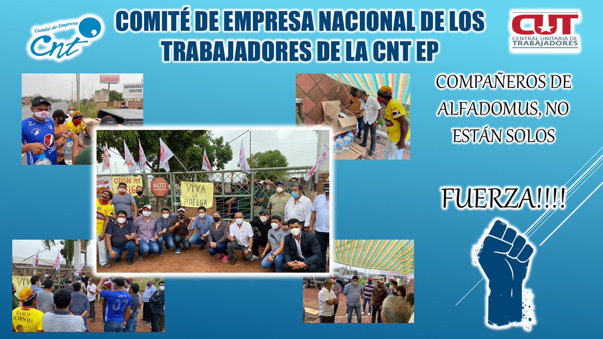 Esta mañana nuestro secretario general @ChicaViteri brindó el apoyo a los compañeros de #Alfadomus quienes atraviesan una dura realidad por la falta de cumplimiento de empresarios cobardes e inconcientes que pretenden afectar a sus derechos. NO LO PERMITIREMOS, NO ESTAN SOLOS