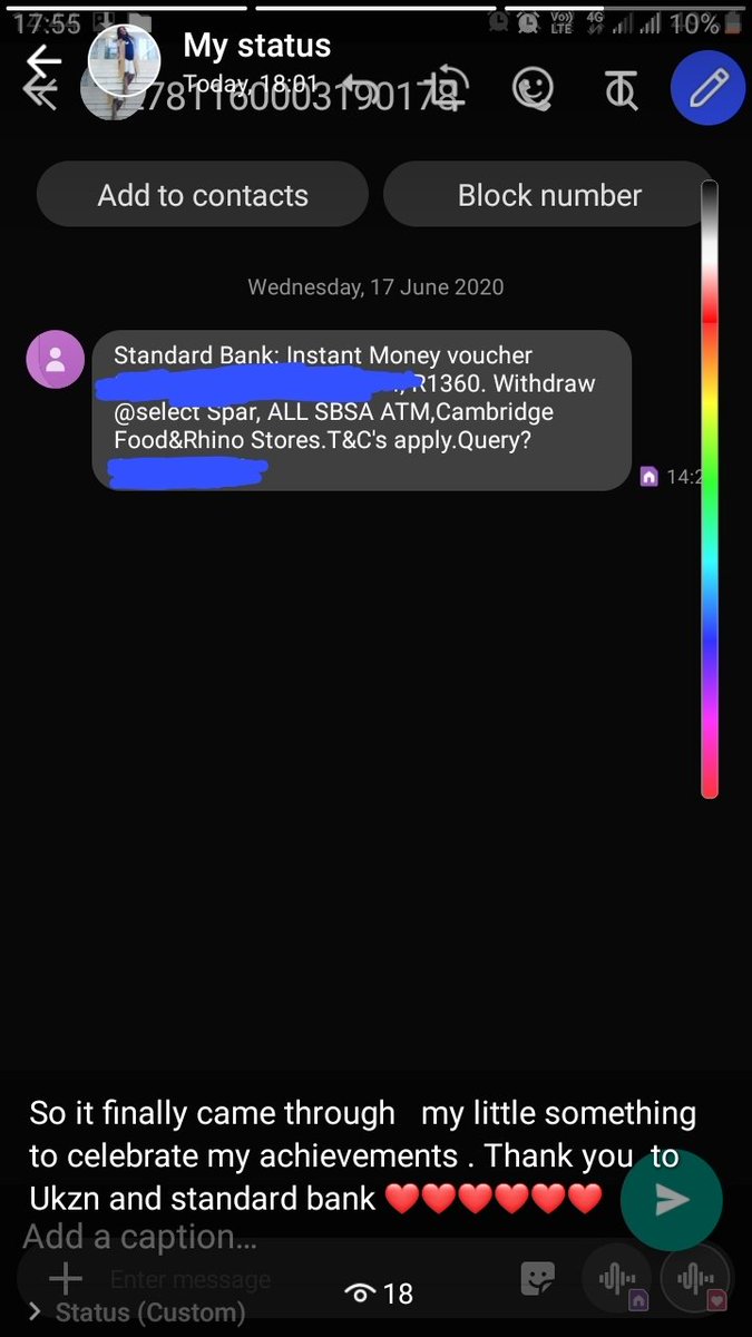 SindiNgobese2's tweet photo. Thank you Ukzn and standard bank for this price so I can spoil myself a little. And I can never forget mankhulu and the family for making that day superspecial..  
@StandardBankZA  @UKZN University of KwaZulu-Natal Howard college #ItCanBe 
#ukzngrad2020 https://t.co/0ahwQiH74m