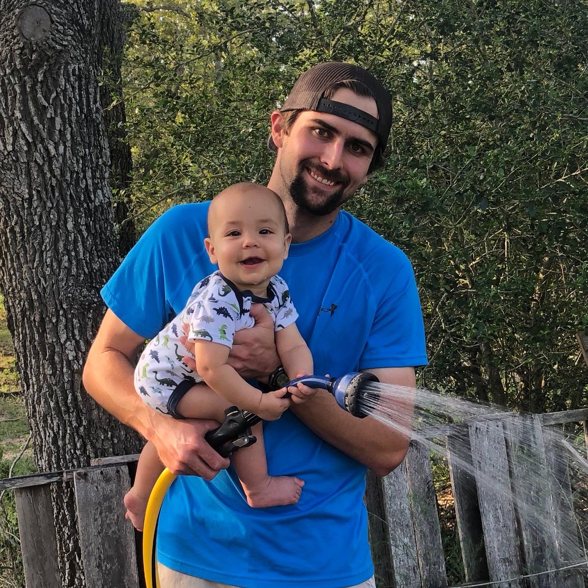 MichaelWNewman's tweet photo. When we think we're doing all the work, remember that a faithful Father is holding on to us.  My grandson teaches me to trust the Savior. https://t.co/5SOnKp68YB