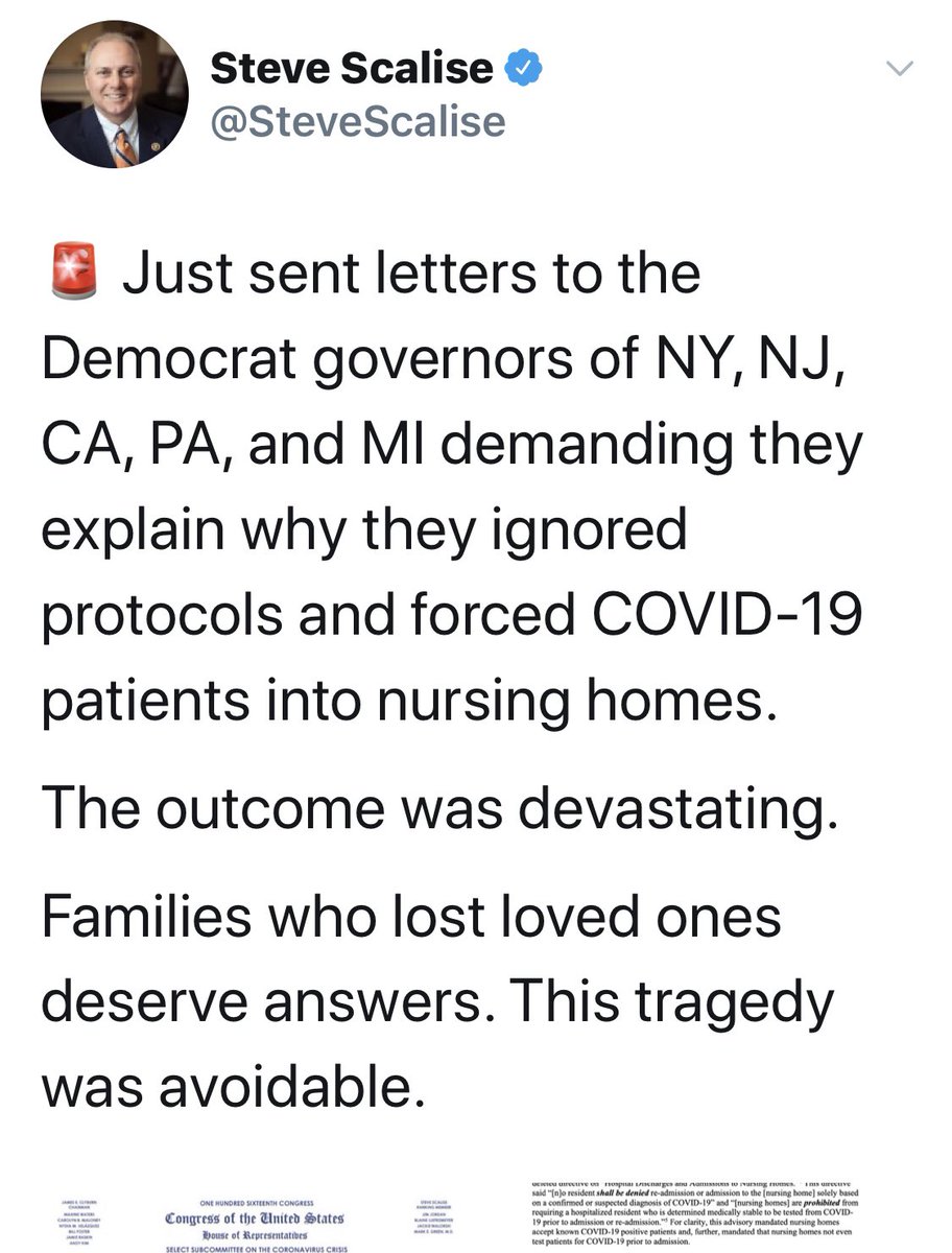 4477   https://twitter.com/SteveScalise/status/1272661471382700032Q: can we prove it?Q: can we prove coordination?Q: can we prove deliberate action to inc death count to justify vote-by-mail, stay-at-home, bail-out-state, kill-economy, kill-P-rallies, inc unemployment, etc?Q