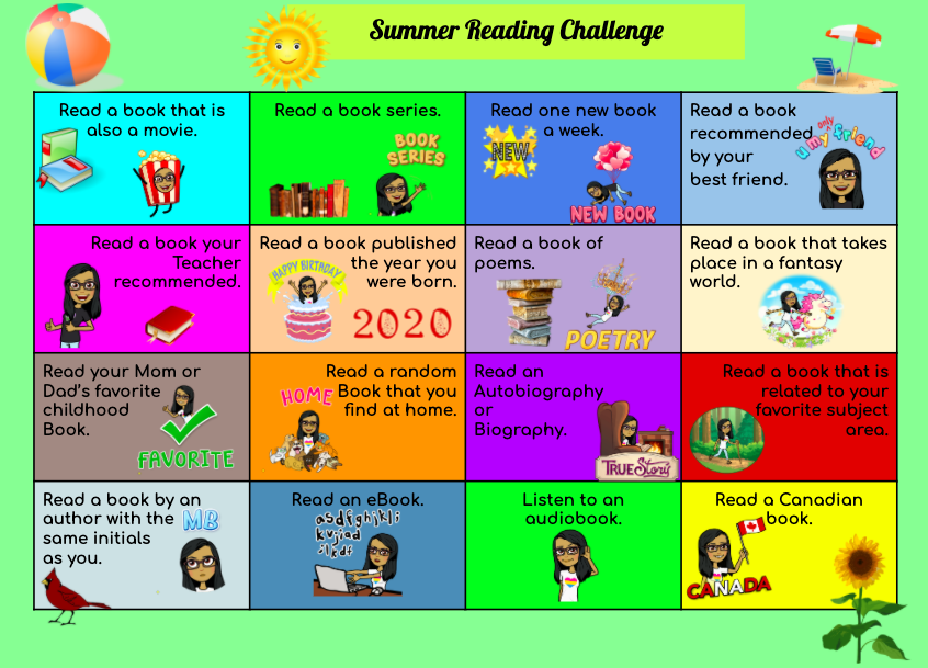 New Blog Post with a PDF and links for Summer Reading. bains-library.weebly.com #sd36tl #sd36learn #SummerReadingChallenge2020