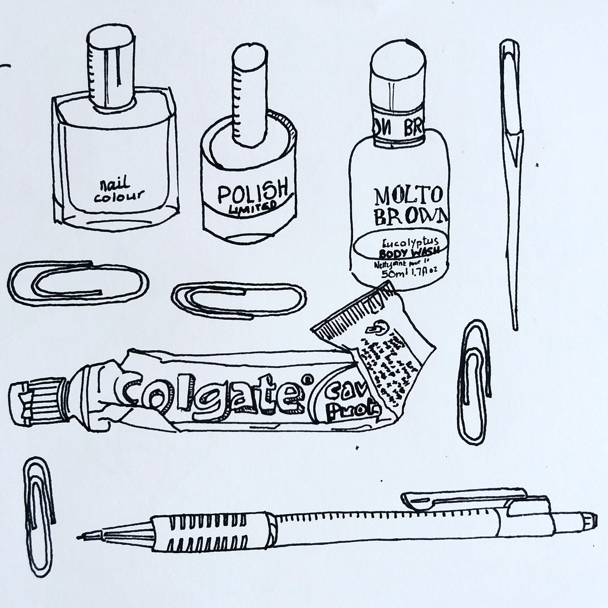 Random stuff. I was busy, busy, busy today so not enough time for drawing as much as I'd have liked but I enjoyed drawing these little bits and pieces that I've collected up for when time is short. Day 59/100 #the100dayproject #100daysoflinedrawing