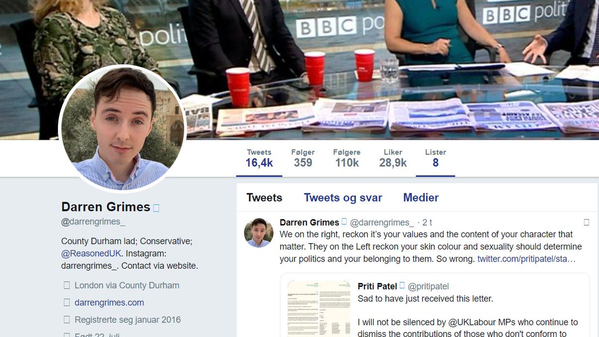 9/ Ok wow, so on June 11th, @darrengrime_ had around 16,400 tweets on his TL, now he has 733, so he's deleted around 15,650 tweets. That's almost all of them. Why? is it some attempt to improve his algorithm, an attempt to purge a regretful past? A glitch?