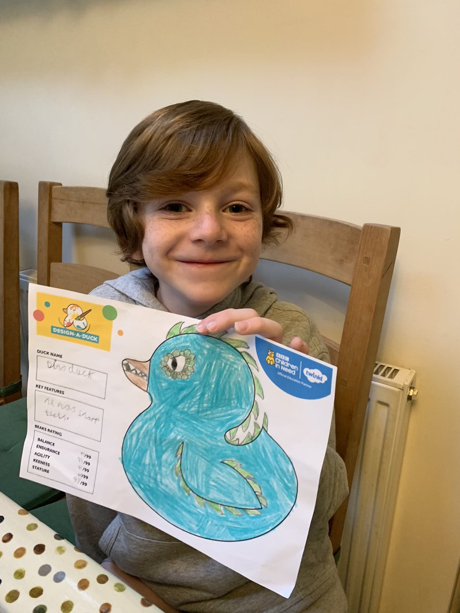 katescakery18's tweet photo. Sam designing his duck for Children in Need xx 🦆🖍 🎨 xx @DelamereAcademy @BBCCiN @fliathlete787 https://t.co/RvoCggSB3T
