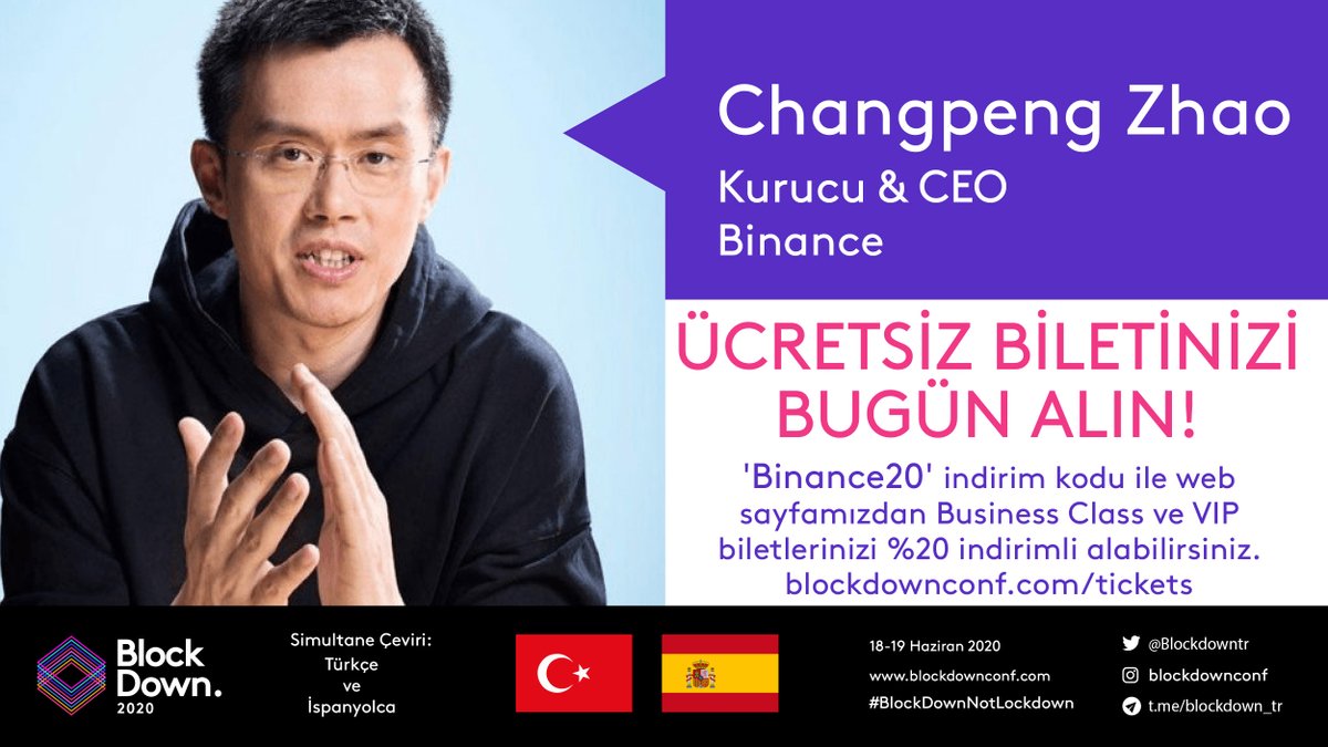 cryp_tourist's tweet image. Can't wait to listen @cz_binance live in Turkish. 
@binance 

Tüm konuşmacıları canlı olarak Türkçe dinlemek için ücretsiz biletinizi almayı unutmayın! @Binance_Turkish 

@BlockDownConf 
@Blockdowntr 
#BlockDownNotLockdown