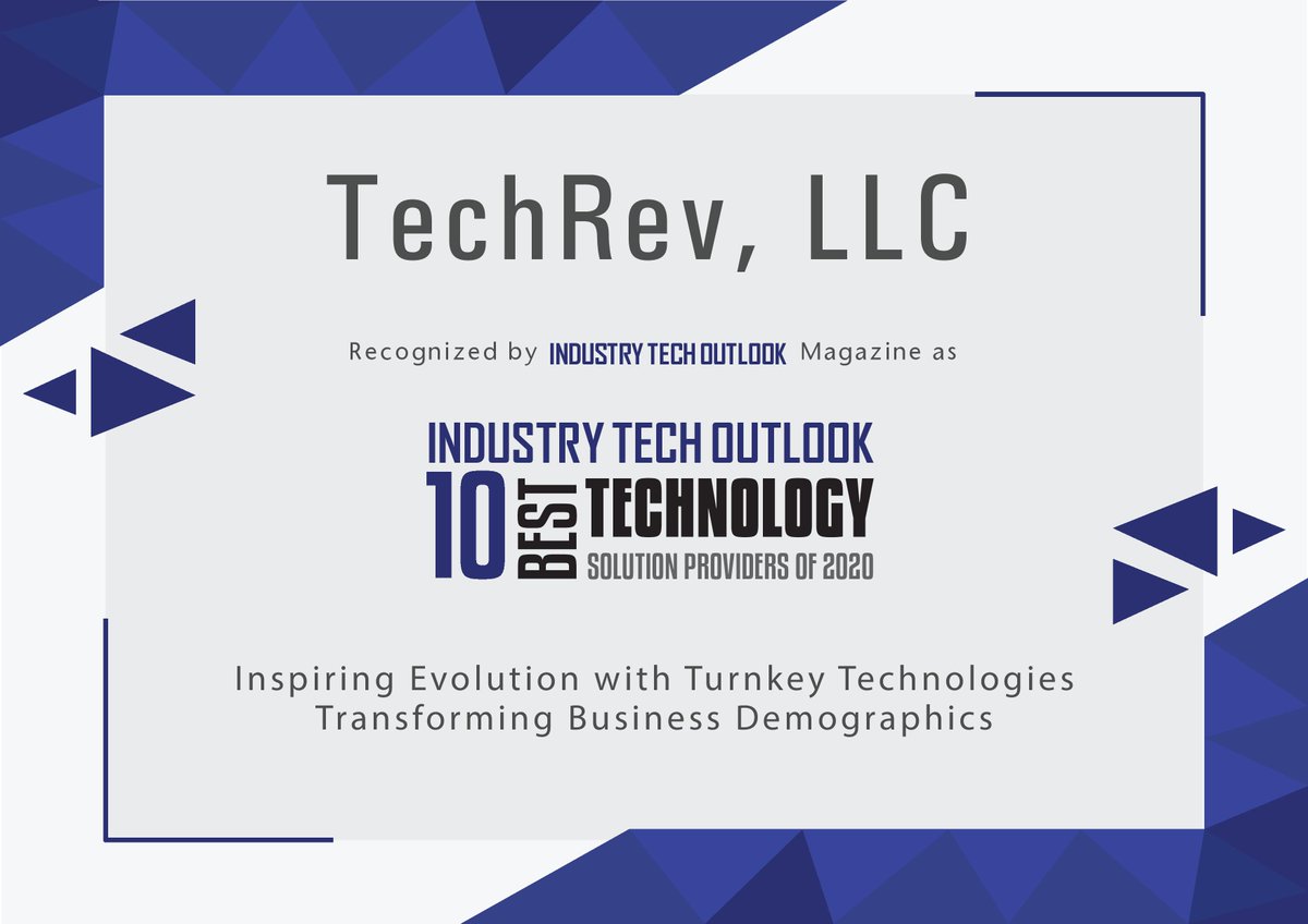 eyeDnow's tweet photo. TechRev LLC has been recognized by @TheIoTMagazine as one of the 10 best technology solution providers of 2020.

TechRev LLC - https://t.co/1shkajkhaA
Read the article - https://t.co/kpHdBHUFcW

#tech #technology #rad #informationtechnology #Softwaredevelopers #DEW #eyeDnow https://t.co/dnGLEJbFya
