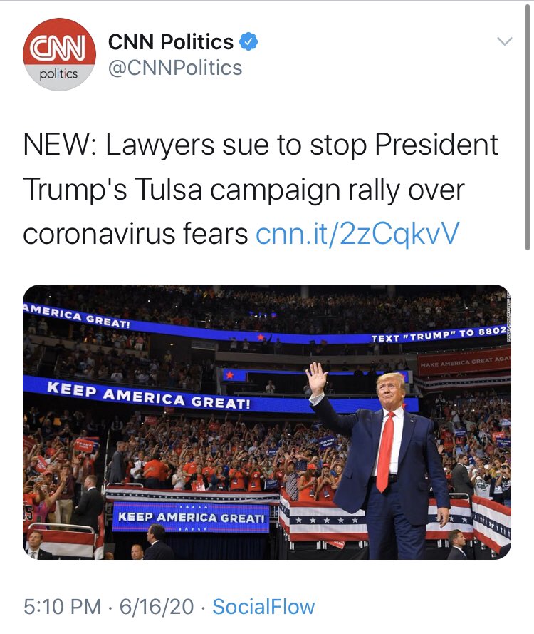 Their other account,  @CNNPolitics, did the same thing. One is driven by fears, the other is a comparison to the 60s.