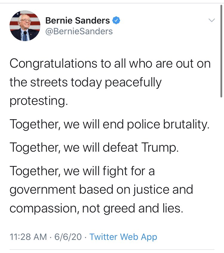 It isn’t just activists. Here’s  @BernieSanders with the same hypocrisy.