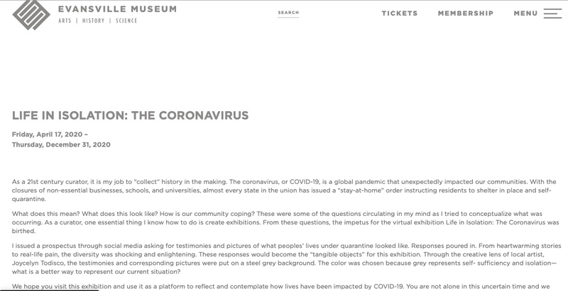 covid19archive1's tweet image. #COVIDmuseum: "Life In Isolation: The Coronavirus"

"A virtual exhibition by the Evansville Museum of Art, History and Science"

covid-19archive.org/s/archive/item…

#JOTPY #COVID19 #coronavirus #pandemic #archives  #museums