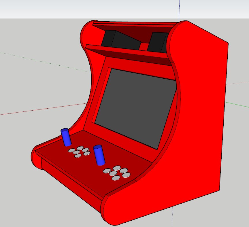 Progress on the design. Pretty simple so far. Got all the major components measured inside. Lot of tweaking to do. I think that screen could do with being higher. Might spoil the lines though.
