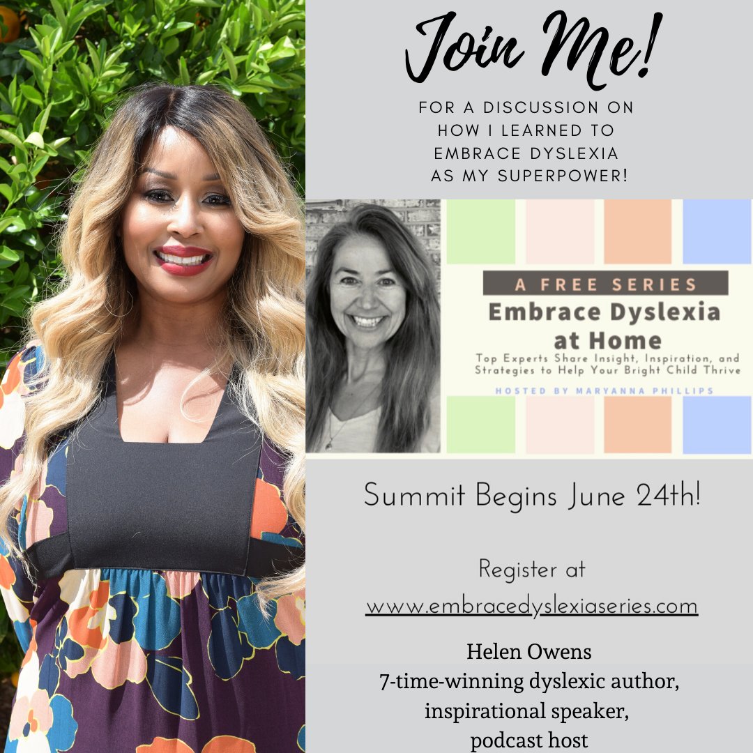 HelenHairSecret's tweet photo. Join me &amp; a host of experts, leaders, and special guests, including @janhasbrouck, @reading_league, &amp; @BarbaraCorcoran as we share stories of living with #dyslexia and believing in our power to succeed. Sign up for the free series here: https://t.co/lYxSaEQG3q #InspireChange https://t.co/9tivtXjjxW