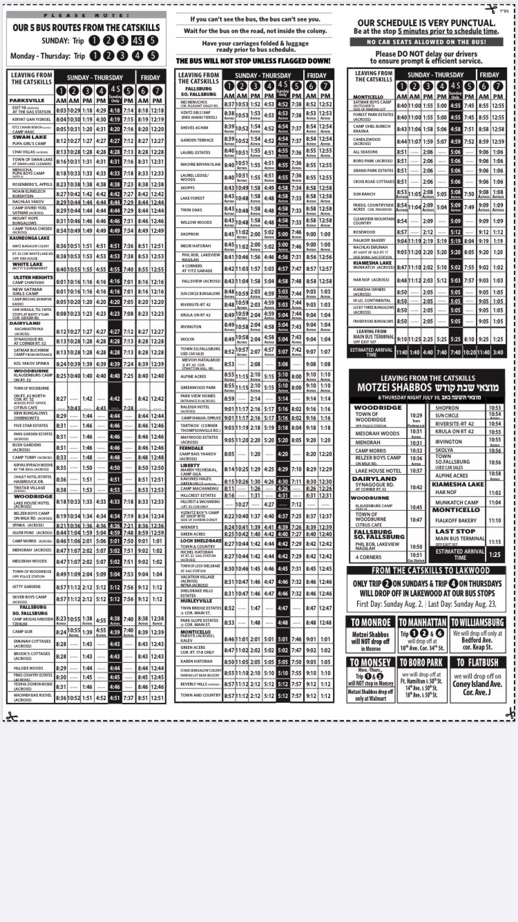Excellent Bus Service on Twitter "Catskills Updated schedule 2020