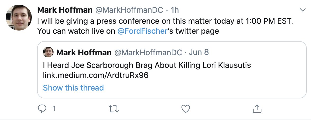 THREAD - Jacob Wohl and Jack Burkman gave one of their notorious press conferences today, where they yet again accused a public figure of a terrible crime, this time  @JoeNBC. The accuser was Mark Hoffman, but there was something wrong with "Mark". https://archive.fo/S0qpH 