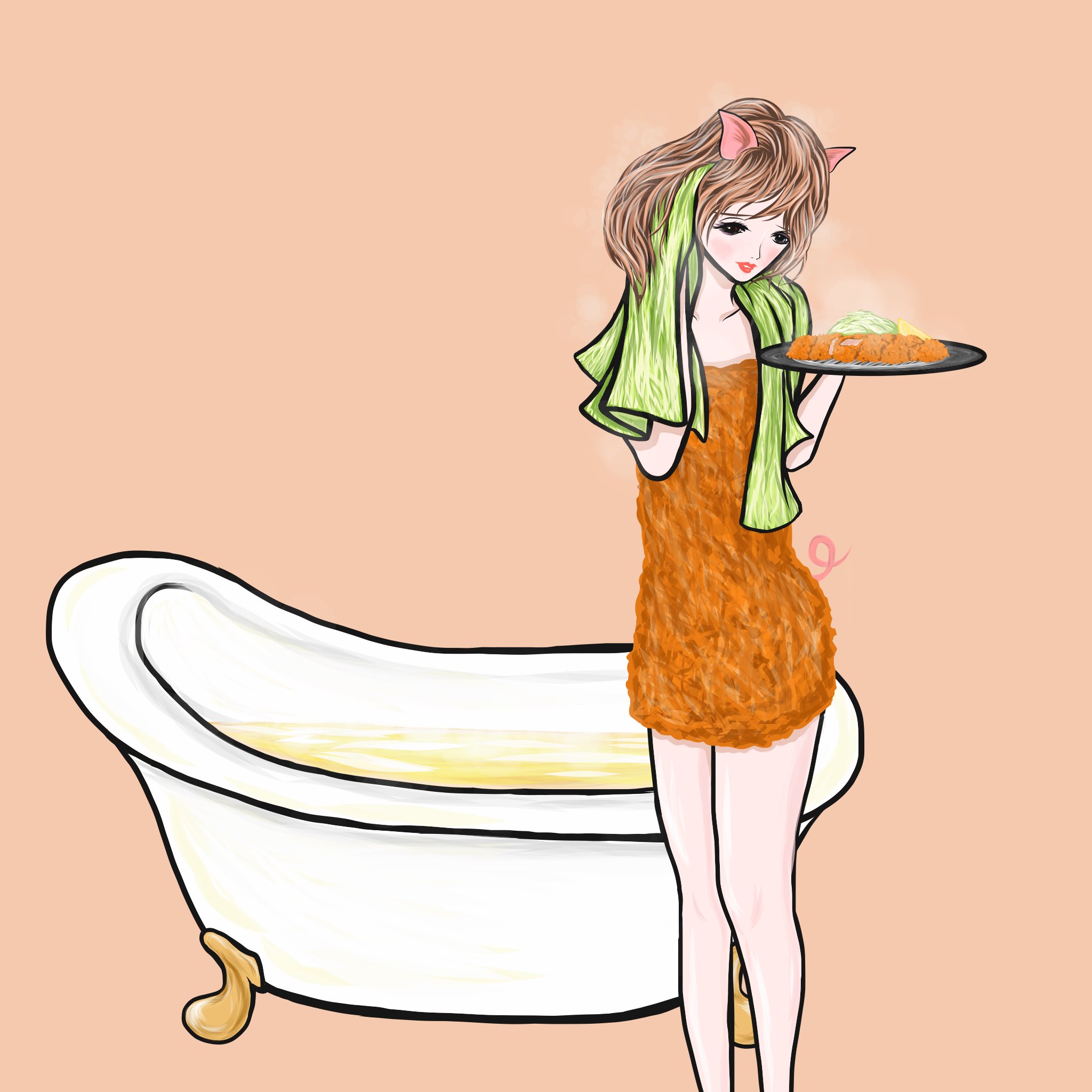 Keisuke とんかつガール 上がり 揚がり たてを召し上がれ 初夏の創作クラスタフォロー祭り 絵描きさんと繋がりたい イラスト好きさんと繋がりたい 女の子イラスト イラスト デザイン Illustration とんかつ 豚 T Co Lugc4qqgwv Twitter