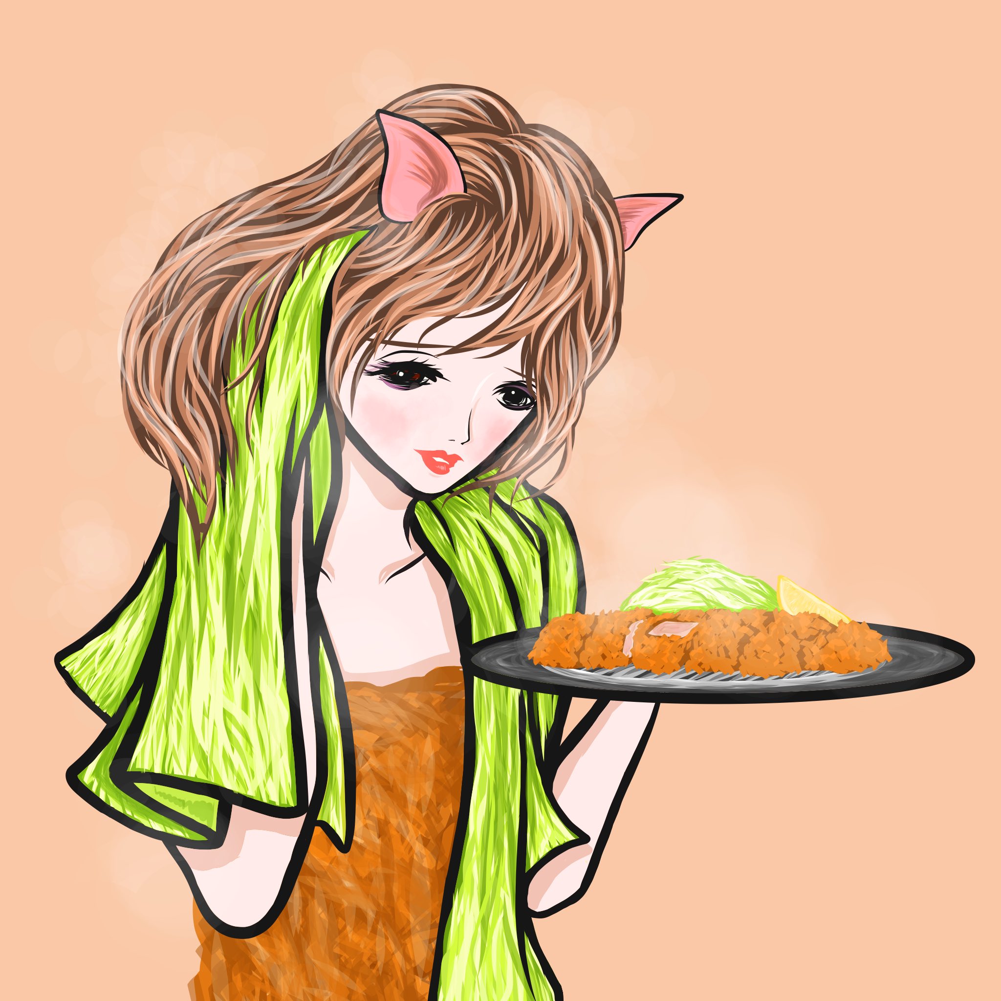 Keisuke とんかつガール 上がり 揚がり たてを召し上がれ 初夏の創作クラスタフォロー祭り 絵描きさんと繋がりたい イラスト好きさんと繋がりたい 女の子イラスト イラスト デザイン Illustration とんかつ 豚 T Co Lugc4qqgwv Twitter