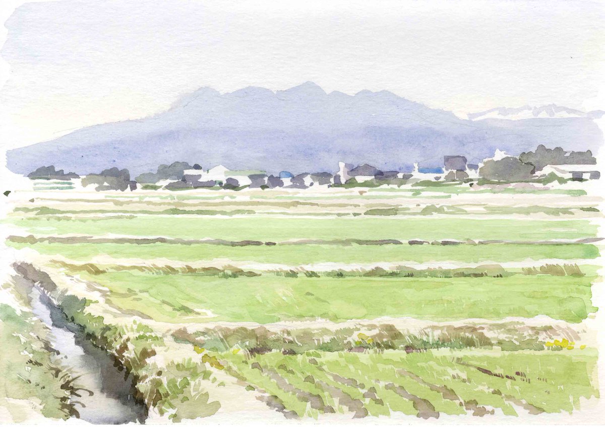 赤城山遠望 #水彩 #スケッチ