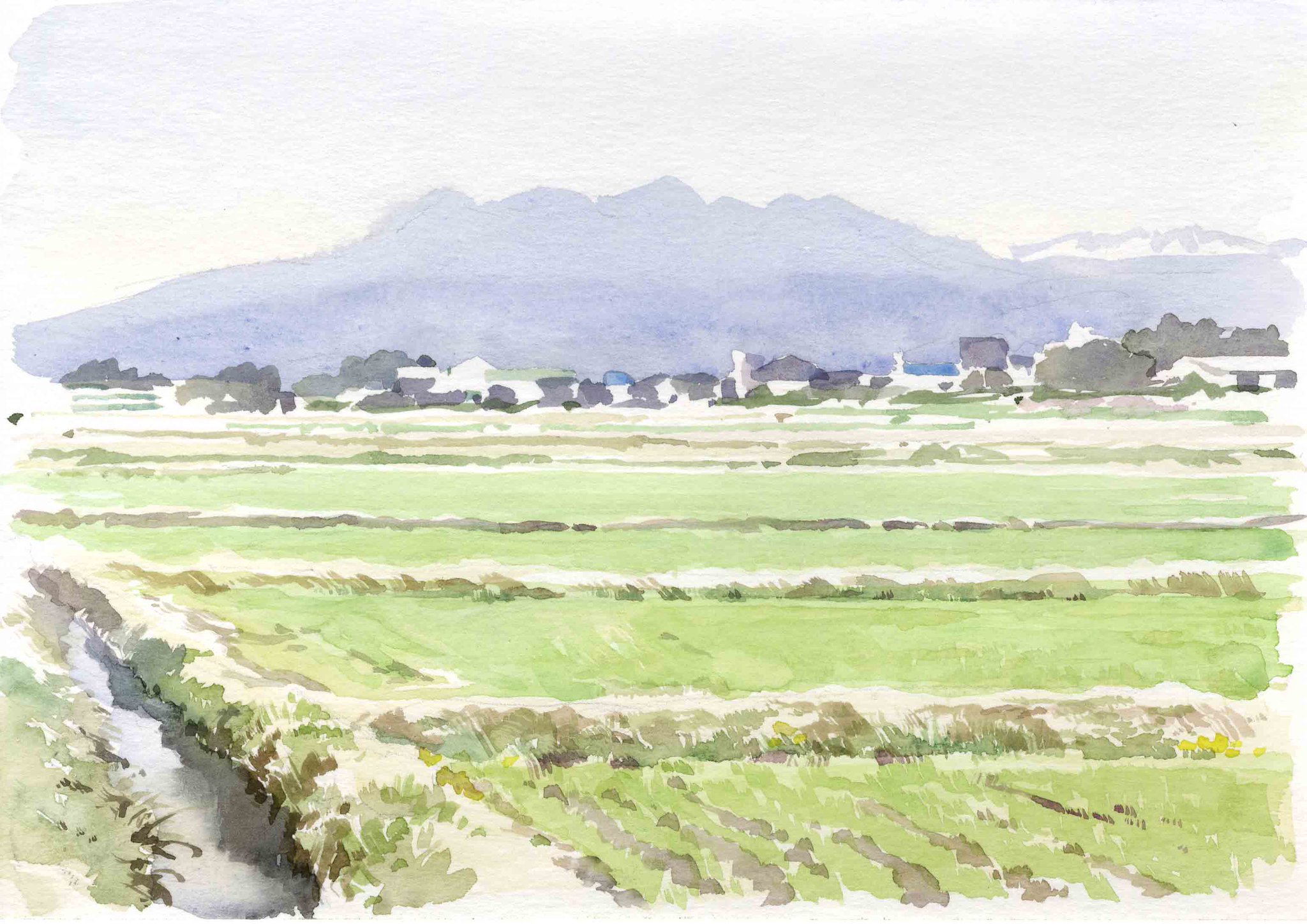 水墨画　赤城山 水墨画 赤城山