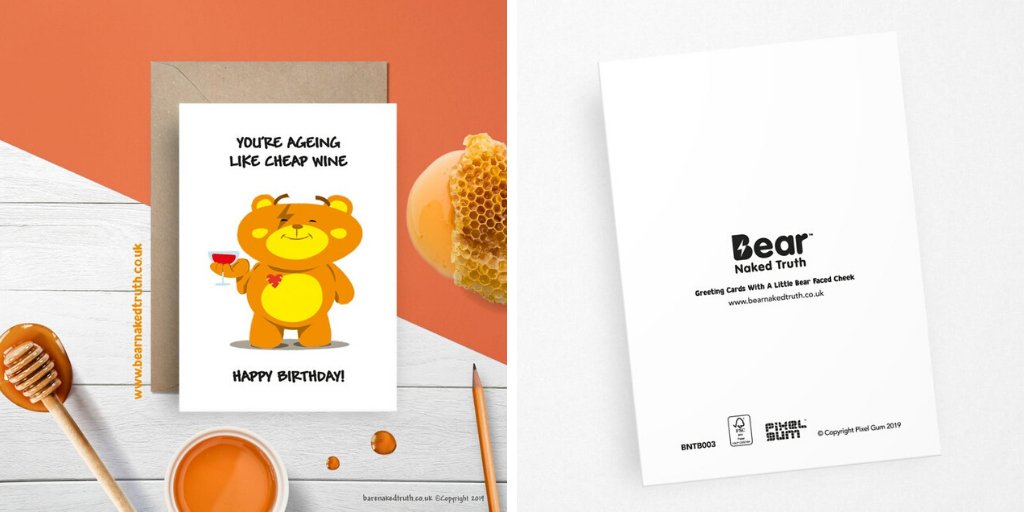"You're Ageing Like A Cheap Wine" 🍷
We love a little bit of Bear Faced Cheek! etsy.me/3ggW5v7 #etsy #noveltycard