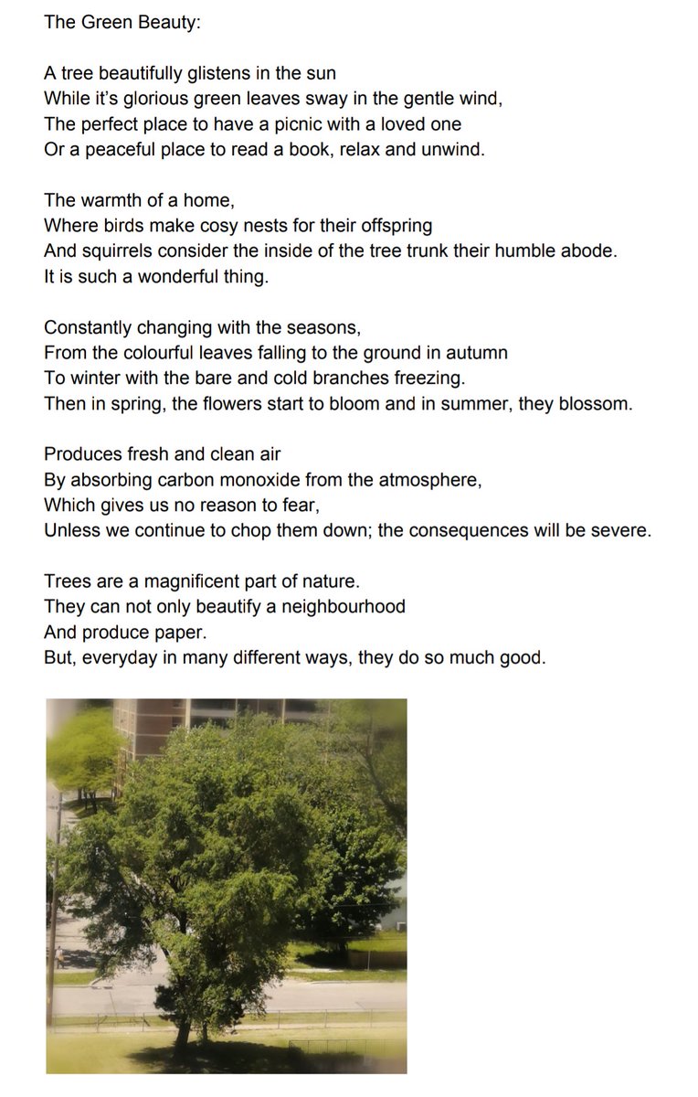 mart1n_tdsb's tweet photo. The Green Beauty a lovely #poem written by one of my students. Reading it makes me want to get ready for summer enjoy nature. #poetry #poetrycommunity #PoetsTwitter #Poetry_Planet https://t.co/sCUtAIjojc