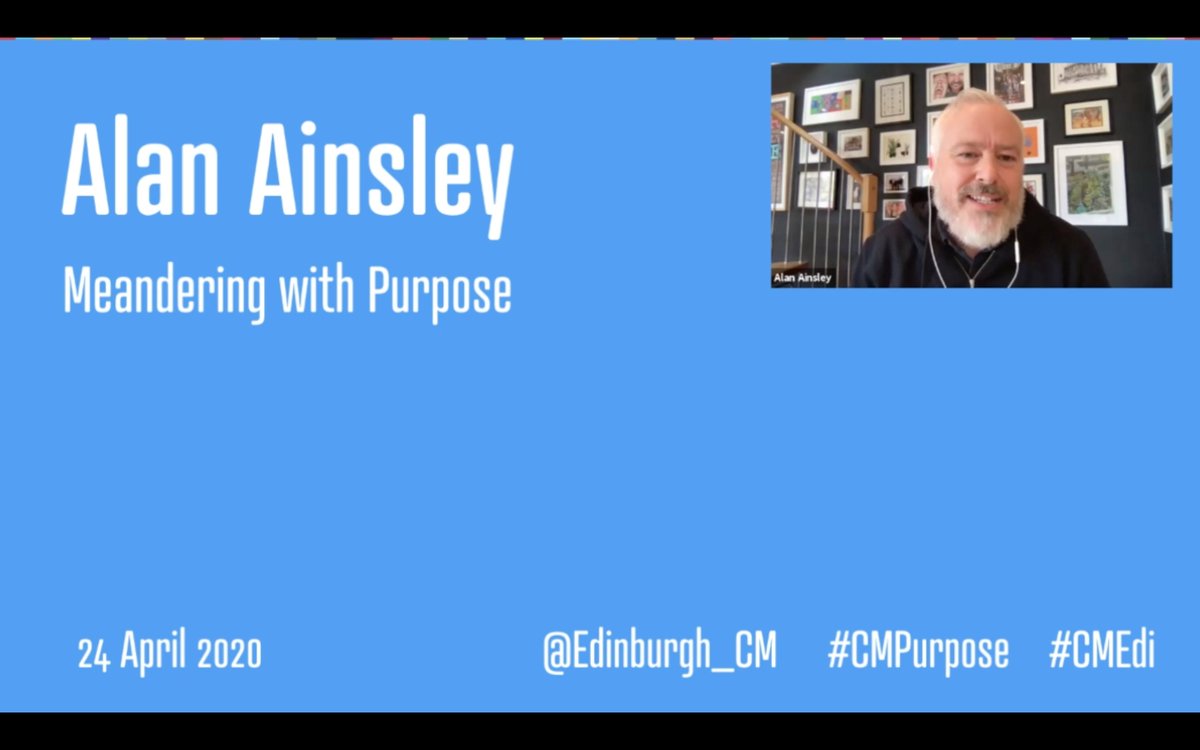 Edinburgh_CM's tweet image. Hey pals, @AinsleyAlan's talk from our April event #CMPurpose is now live on our site: Meandering With Purpose creativemornings.com/talks/alan-ain… #cmedi #creativemornings #cmgoesvirtual
