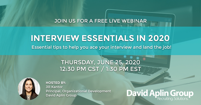 aplin_sk's tweet photo. Get essential tips to help you ace your interview with our free online webinar taking place on June 25. Make the right first impression during your next interview. Click here to register: https://t.co/ooOLKKK4qb 
#jobinterviewtips #webinar #davidaplingroup https://t.co/qp8ssV0OdG