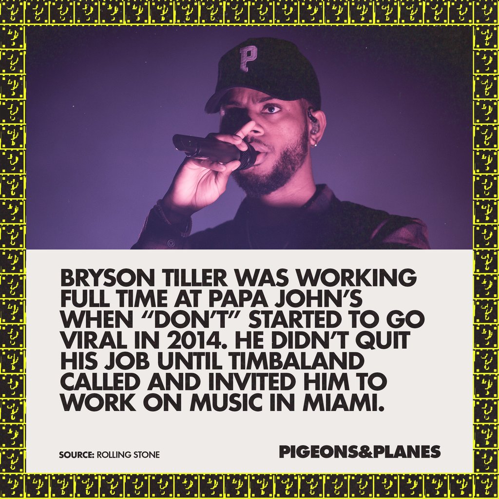 Pigeons Planes Bryson Tiller On The Moment He Knew Music Could Be A Full Time Career I Wasn T Even Going To Quit My Job But Timbaland Called Me And He