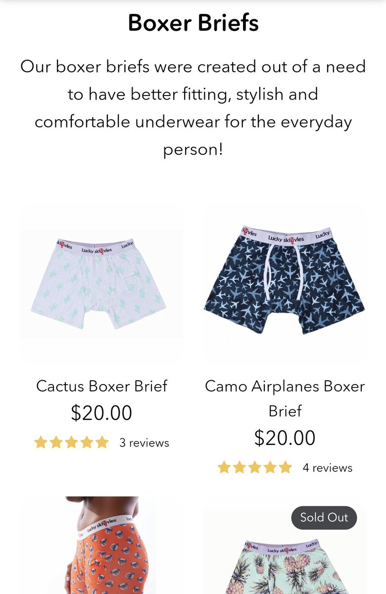 Lucky Skivvies: NYC black-owned company that caters to the LGBTQ community with super cute boxer briefs. Loads of patterns and one style that is comfortable for all genders!!  https://www.luckyskivvies.com/collections/all 