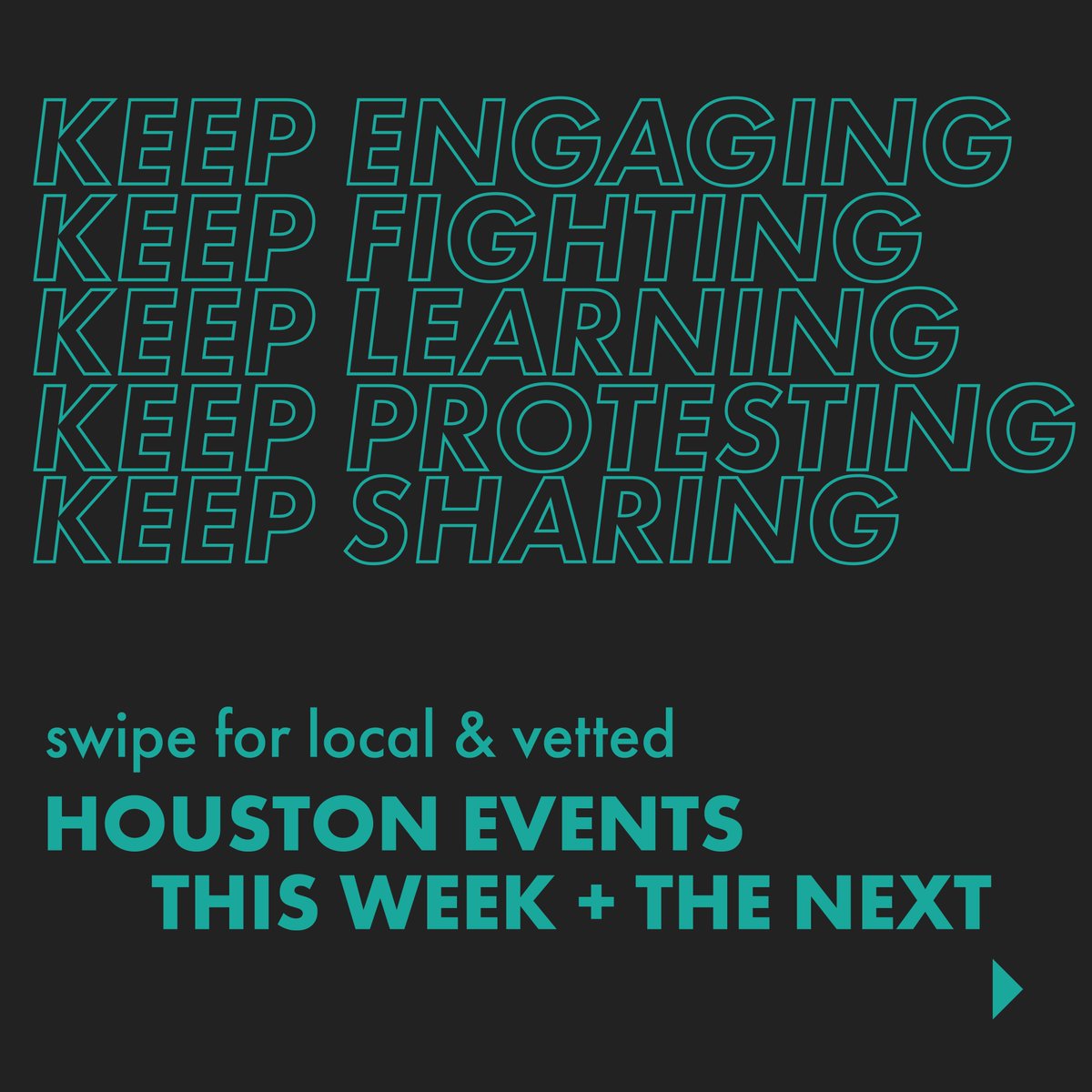 mutualaidhou's tweet photo. HOUSTON: This is a marathon, not a sprint. There are so many ways for you to help out in the fight for justice! 📢📢We've put together a g-calendar that you can add to keep track of action items to tap into, a Google Doc with resources + event details, and this graphic to share! https://t.co/XLRvbWL8NX