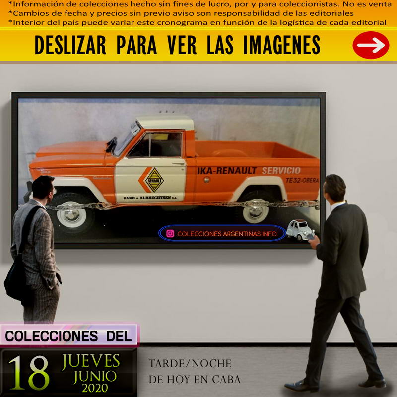 ColeccionArgInf's tweet photo. Distribuciones del JUEVES 18/6 en puestos de diarios.
Podés verla en https://t.co/4eAwcrL94l.
.
#coleccionesargentinas #elrincondelcoleccionista #salvatargentina #salvat #argentinacollection #ixo #repartoyservicio https://t.co/dtNXAhX8xJ