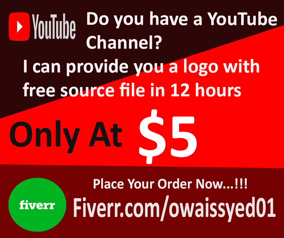 OwaisEtsywala's tweet image. Hello everyone this is a link of my fiverr YouTube Logo Gig
fiverr.com/share/DmxDX7
#fiverrseller #logodesigner #YouTubeLogoDesign