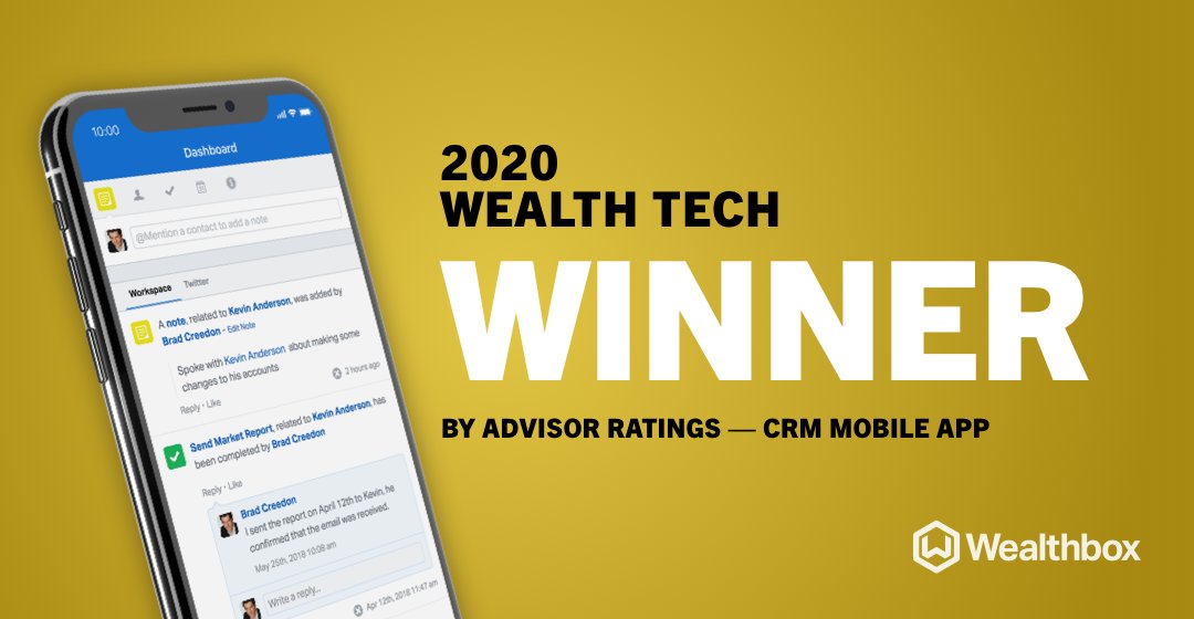 The Best CRM Mobile App in 2020 has been been determined by financial advisors!

We are honored to receive the highest user-satisfaction ratings in the Apple and Google app stores against any other Mobile App in wealth management technology!
