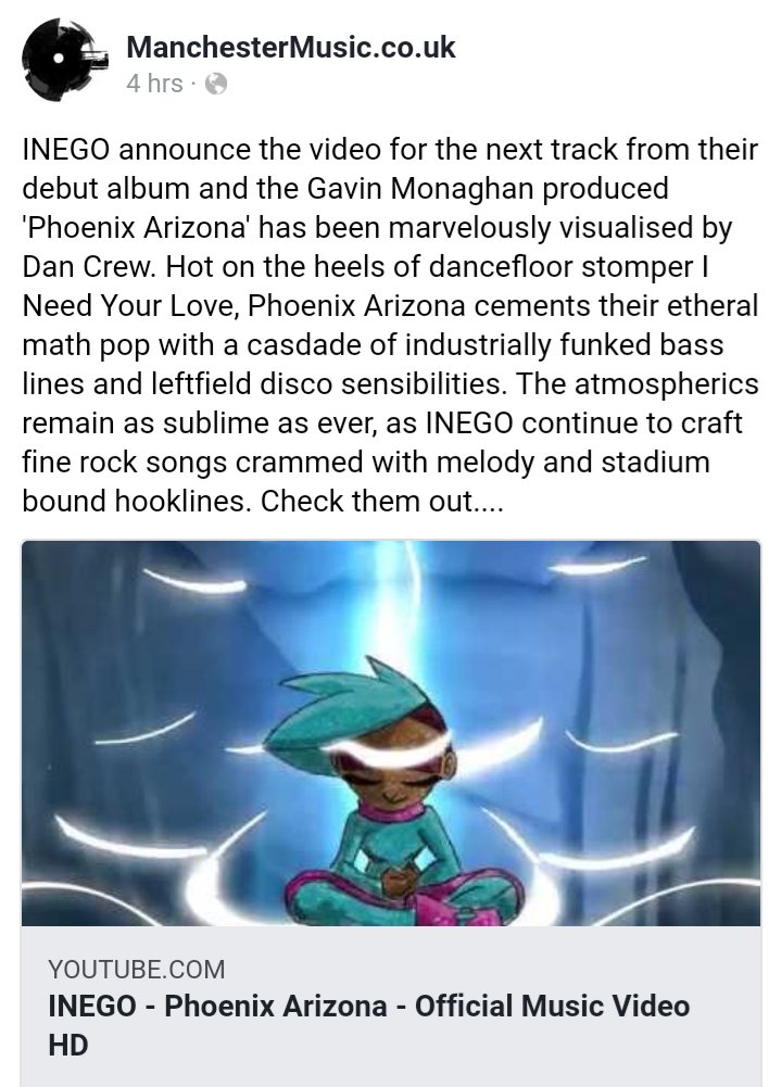inegomusic's tweet image. Thankyou @MancMusicCoUk for these very kind words. Check out the video now #newmusic #manchestermusic #mathpop #discover #melody #departures youtu.be/GPpFjOwGecY