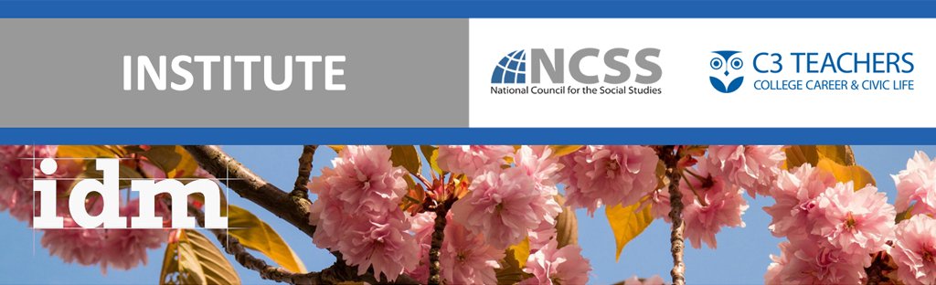 NCSSNetwork's tweet photo. Develop inquiry materials for use in your classroom and join the community of educators invigorating their classrooms through inquiry-based teaching and learning at the 6th Annual IDM Summer Institute! Learn more: https://t.co/lh83NU0jlN

#sschat @C3Teachers https://t.co/RPjerRyHeA