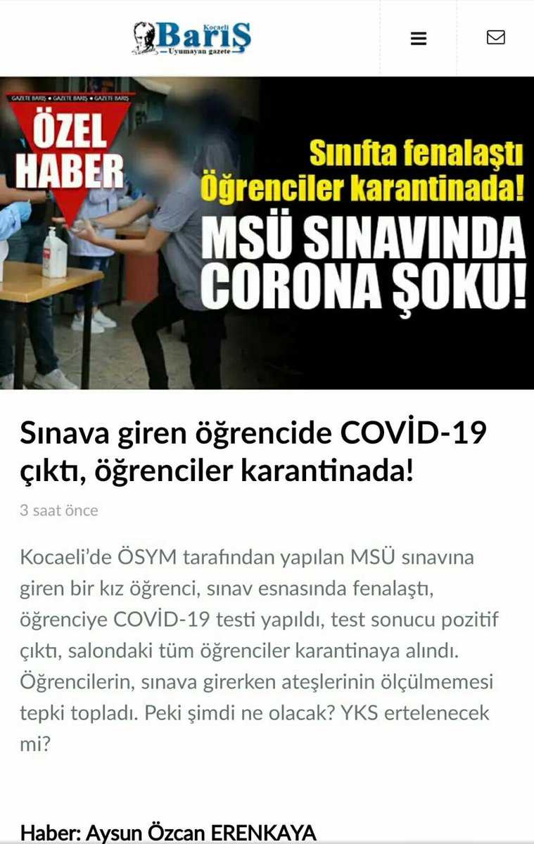 <a href="/drfahrettinkoca/">Dr. Fahrettin Koca</a> 3 milyon öğrencinin sağlığı bu kadar az mı önemli? Bir pencere açmak gerçekten 3 milyonu kurtaracak mı? Tüm devletin yaptığı önlem bir pencere açmak mı... Sınavı erteleyebilecek yetkiye sahipken...
#YKScanımdanÖnemliDeğil