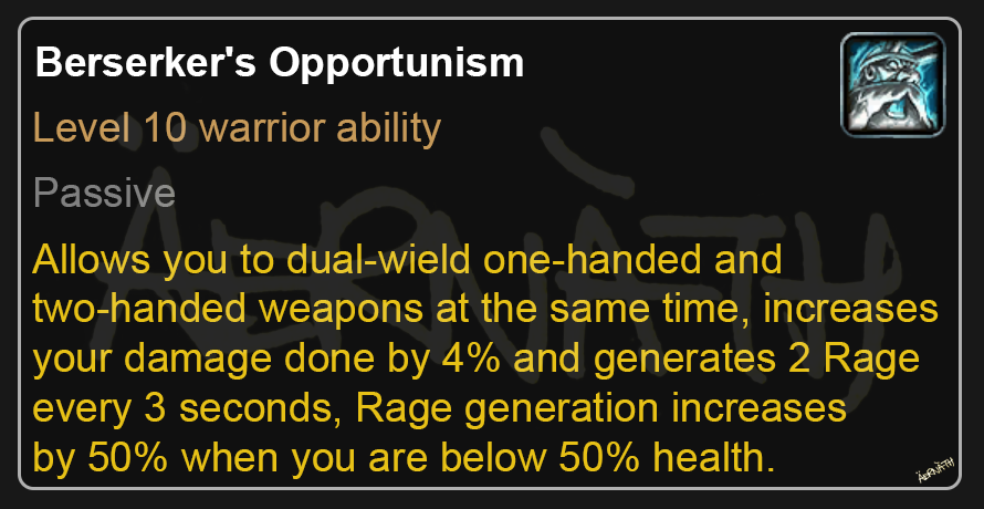 Aernath's tweet photo. My Dear @WarcraftDevs!

In light of the return of SMF to Fury Warriors, here's a humble ability suggestion that will allow wielding 1h &amp; 2h at the same time and make gearing easier and choices a lot more wider.

You know, just a thought, throwing it in the pool.
Hope you like it! https://t.co/p0RuuRckIy