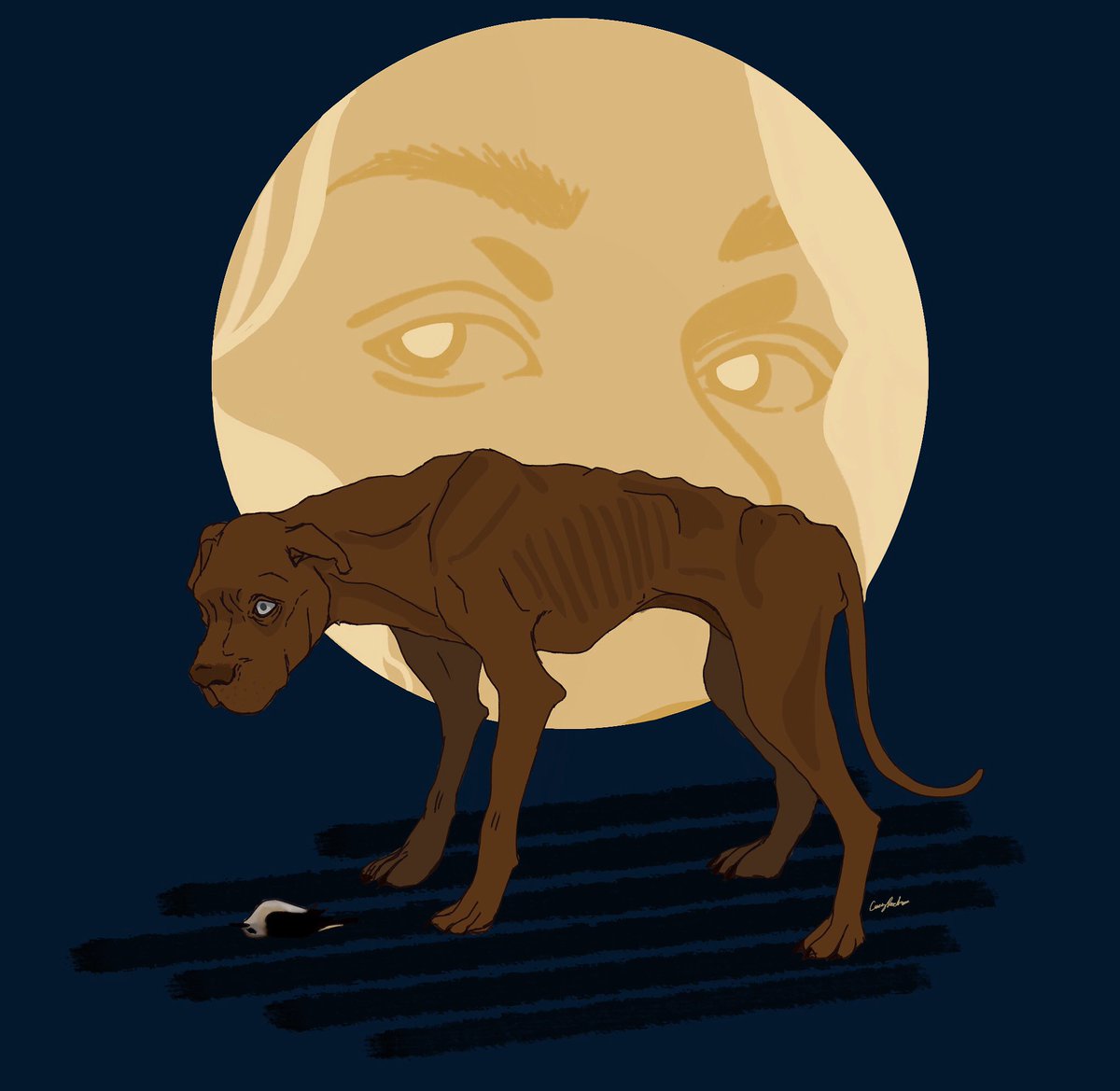 persephiad's tweet image. moon song illustration 🌖✨ for @phoebe_bridgers new album punisher ❤️